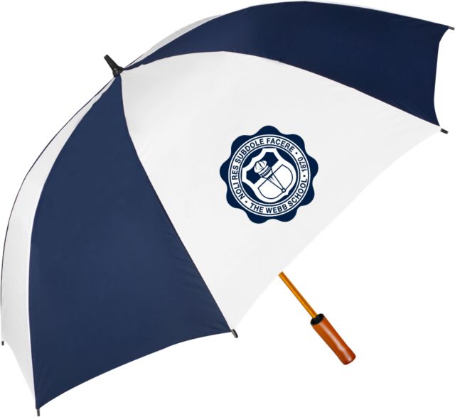 Webb School 64 Inch Navy/White Umbrella The Webb School Seal - ONLINE ONLY