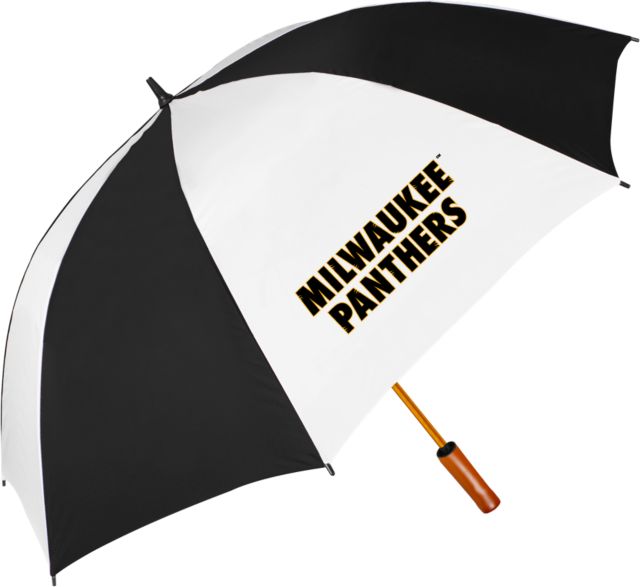 Wisconsin Milwaukee 64 Inch Umbrella University of Wisconsin Milwaukee Panthers Wordmark Stacked - ONLINE ONLY