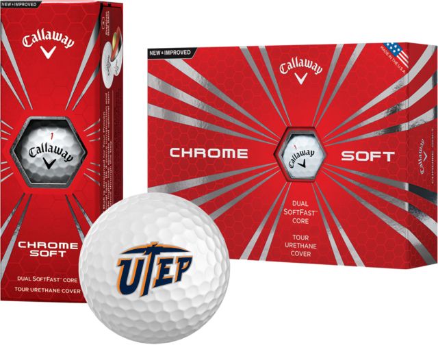 UTEP Callaway Chrome Soft Golf Balls 12/pkg Primary University Mark - ONLINE ONLY