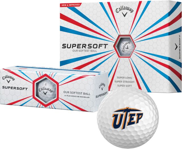UTEP Callaway Supersoft Golf Balls 12/pkg Primary University Mark - ONLINE ONLY