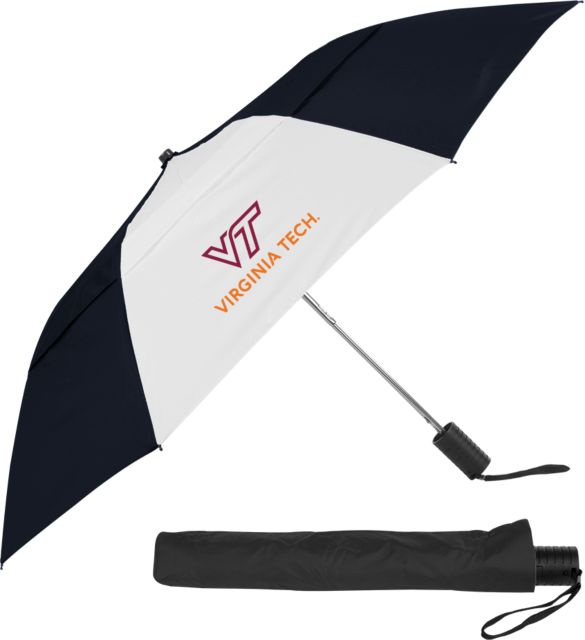 Virginia Tech Univ 42 Inch Slim Stick Vented Umbrella Primary Institutional Mark - ONLINE ONLY