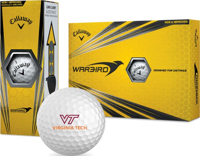 Virginia Tech Callaway Warbird Golf Balls 12/pkg Primary Institutional Mark - ONLINE ONLY