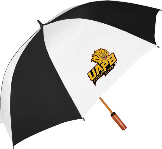 Arkansas Pine Bluff 64 Inch Umbrella UAPB Lion Head Stacked - ONLINE ONLY
