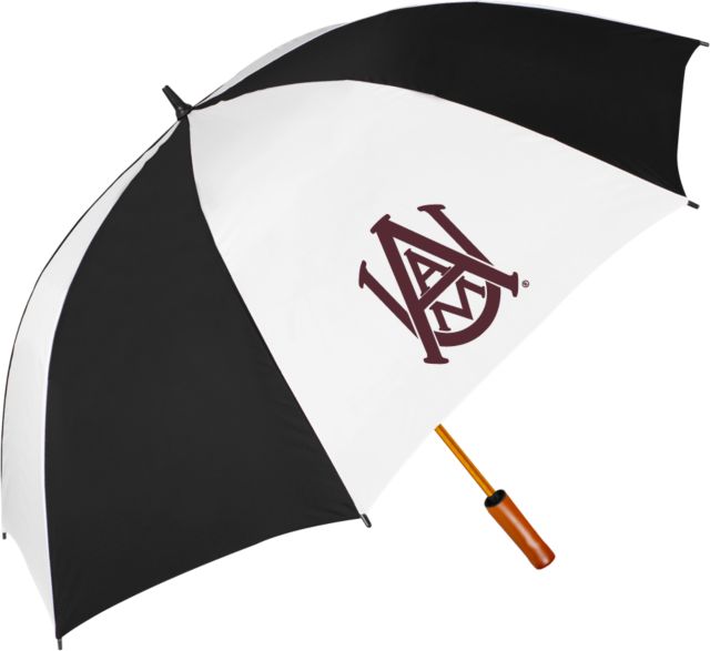 Alabama AandM 64 Inch Black/Whit Umbrella Primary Mark - ONLINE ONLY