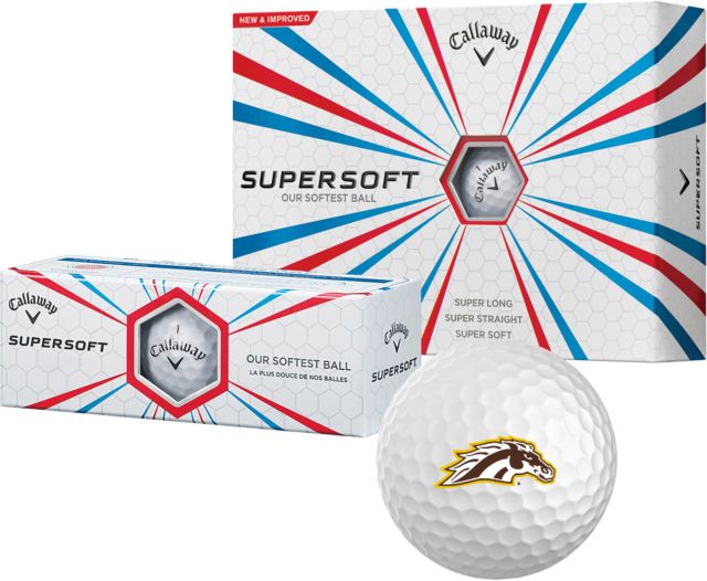 Western Michigan Callaway Supersoft Golf Balls 12/pkg WMU Bronco Head Mascot - ONLINE ONLY