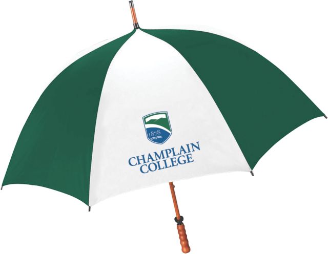 Champlain 64 Inch Umbrella Champlain College w/ Shield Stacked - ONLINE ONLY