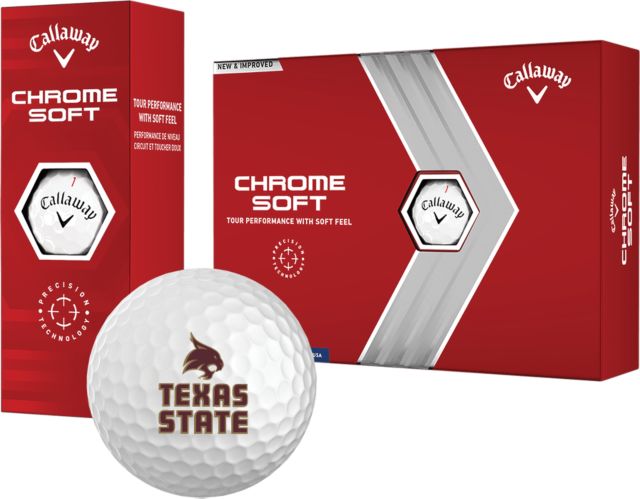 Texas State Callaway Soft Golf Balls 12/pkg Texas State Logo Stacked - ONLINE ONLY