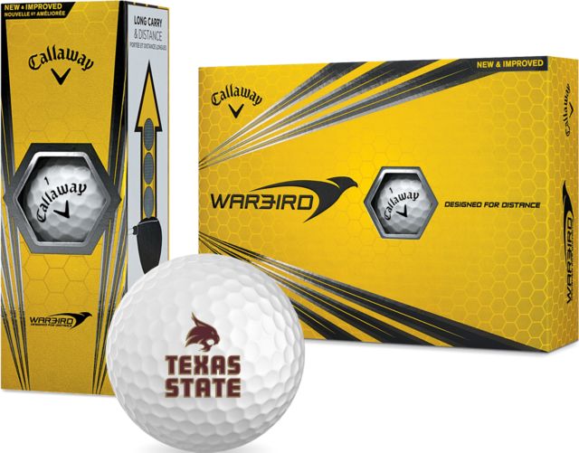 Texas State Callaway Warbird Golf Balls 12/pkg Texas State Logo Stacked - ONLINE ONLY