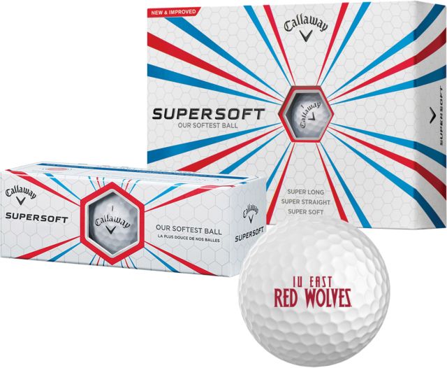 Indiana Callaway Supersoft Golf Balls 12/pkg Indiana University East Red Wolves Flat - ONLINE ONLY
