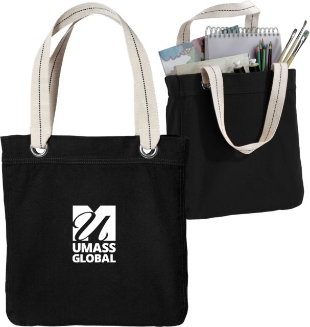 UMass Global Allie Canvas Tote  UMass Global Primary Logo Stacked - ONLINE ONLY