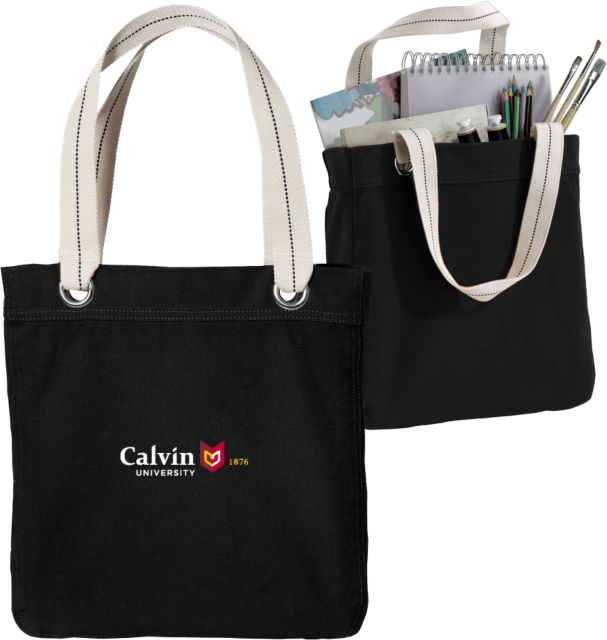 Calvin Univ Allie Canvas Tote University Logo 1876 Horizontal - ONLINE ONLY