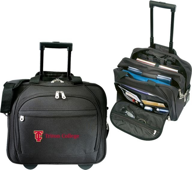 Triton Embassy Plus Rolling Computer Brief Triton College Primary Wordmark Flat - ONLINE ONLY
