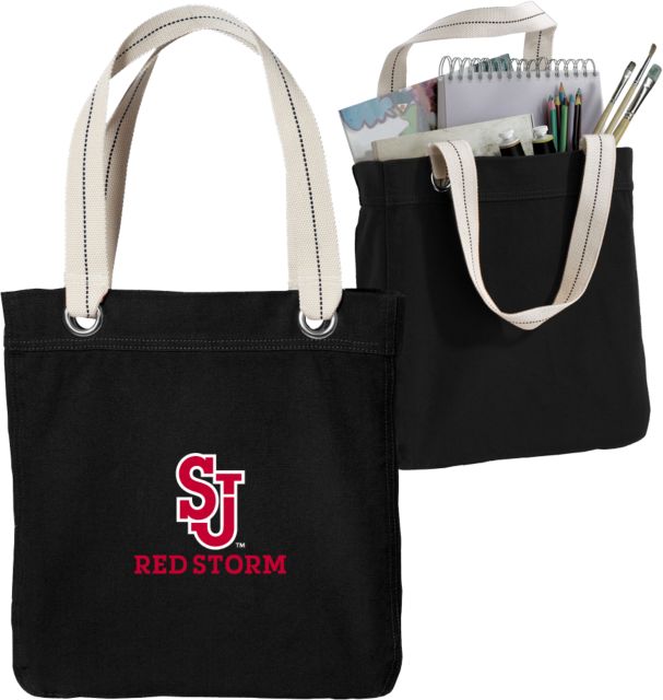 St. Johns Allie Canvas Tote SJ Redstorm Stacked - ONLINE ONLY