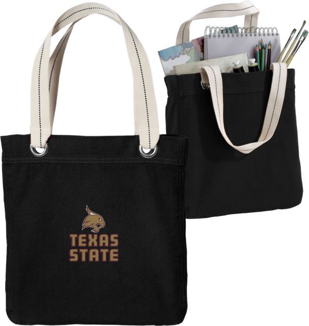 Texas State Allie Canvas Tote Texas State Logo Stacked - ONLINE ONLY