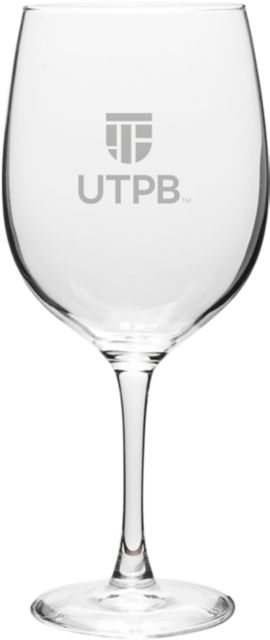University of Texas Permian Basin 19 oz. Wine Glass