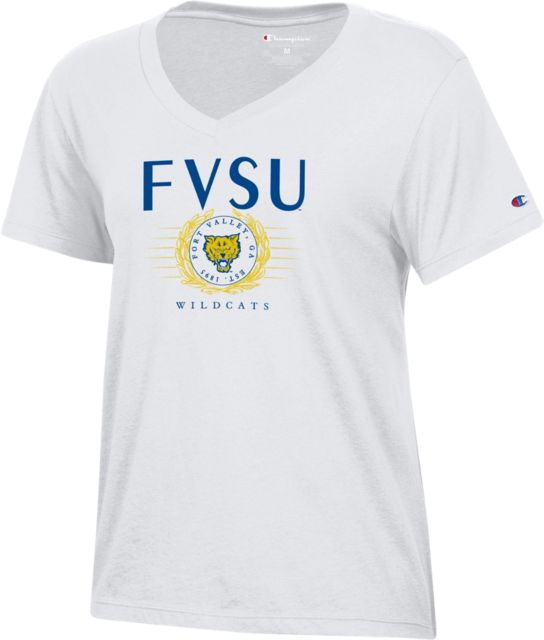 Fort Valley State University Wildcats Women's V-Neck Short Sleeve T-Shirt