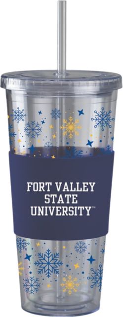 Fort Valley State University Straw Snowflake Tumbler