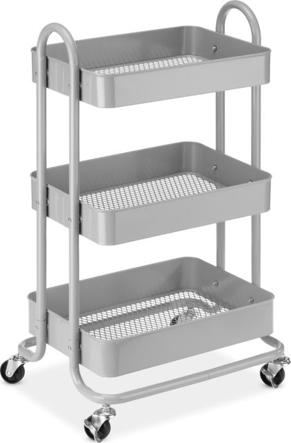 3-TIER METAL CART-ALLOY GRAY