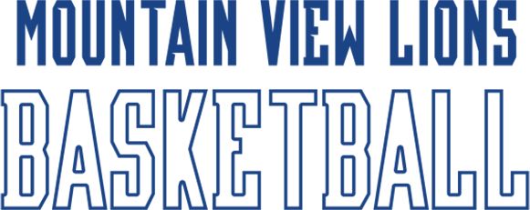Mountain View Lions Medium Decal Basketball Flat Text - ONLINE ONLY