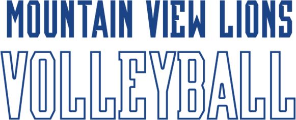 Mountain View Lions Medium Decal Volleyball Flat Text - ONLINE ONLY