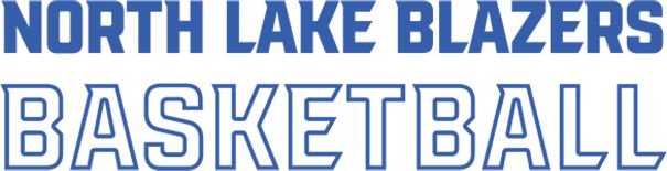 North Lake Blazers Medium Decal Basketball Flat Text - ONLINE ONLY