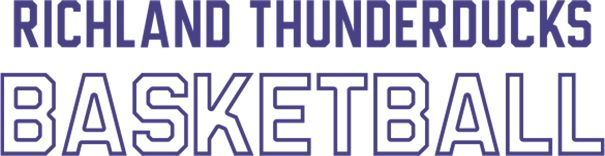 Richland Thunderducks Medium Decal Basketball Flat Text - ONLINE ONLY