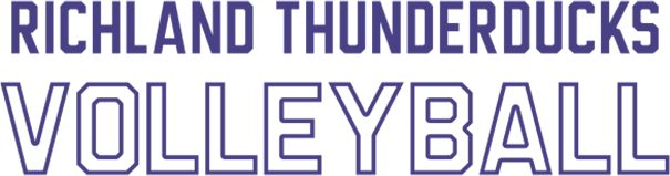 Richland Thunderducks Medium Decal Volleyball Flat Text - ONLINE ONLY