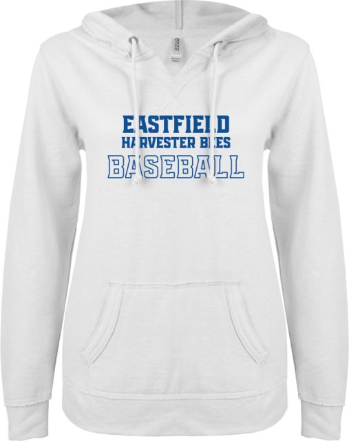 Eastfield Harvester Bees ENZA Women's V Notch Raw Edge Fleece Hoodie Baseball - ONLINE ONLY