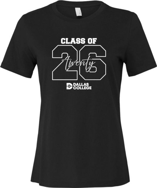 Dallas College Dallas College Bella + Canvas Womens Relaxed Cotton T-Shirt Class of 2026 Collegiate with Script - ONLINE ONLY