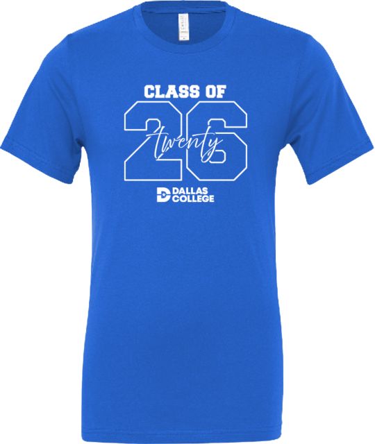 Dallas College Dallas College Bella + Canvas Jersey Cotton T-Shirt Class of 2026 Collegiate with Script - ONLINE ONLY