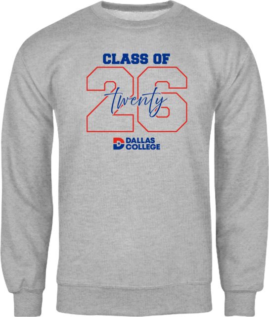 Dallas College Dallas College Fleece Crew Class of 2026 Collegiate with Script - ONLINE ONLY