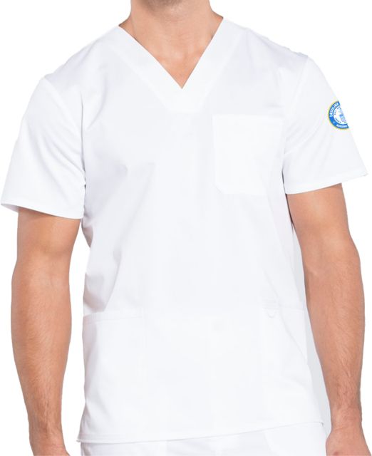 Mens White Revolution Scrub Top - ONLINE ONLY