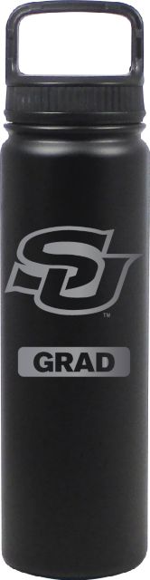 24 oz Matte Black Stainless Steel Water Bottle Grad