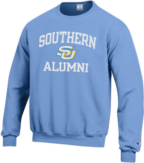 Light blue college store sweatshirt