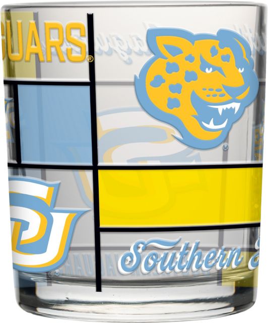 Southern University and A&M College 12oz Quilted Stained Rocks Glass