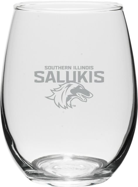 Southern Illinois University Salukis 15 oz. Stemless Wine Glass