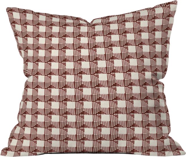 ANTHOLOGY OF PATTERN SEVILLE GINGHAM MAROON by Holli Zollinger Indoor Throw Pillow 18" x 18"