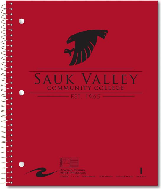 Sauk Valley Community College Skyhawks 100 Sheet Notebook