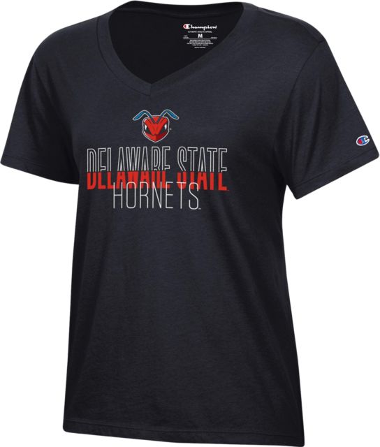 Delaware State University Women's Hornets V-Neck Short Sleeve T-Shirt