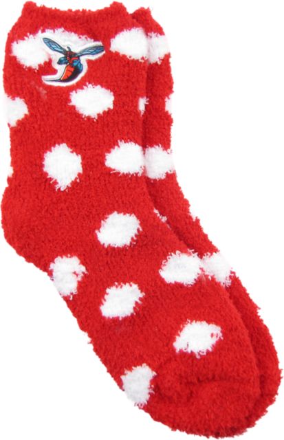 Delaware State University Fuzzy Dot Socks