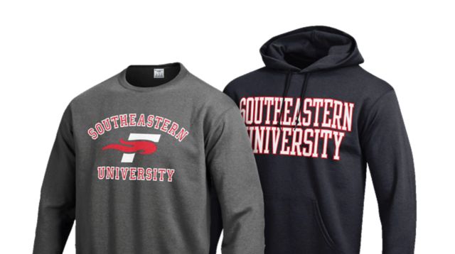 Southeastern University Bookstore Apparel Merchandise Gifts   634 Hero Overlay Sweatshirts Spring 2019