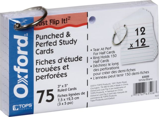 STUDY CARD PUNCHED/PERFORATED