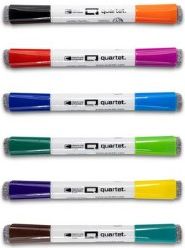 Quartet Magnetic Double Ended Dry-Erase Markers with Erasers 6/PK ASST CLRS