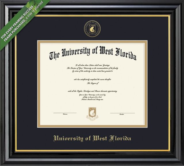 University Of West Florida Coronado BA (7/04 To Pres) Diploma Frame -ONLINE ONLY