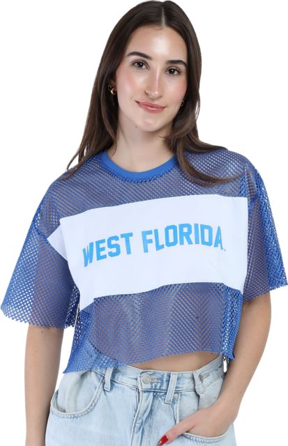 University of West Florida Women's Argonauts Mesh Cropped Short Sleeve T-Shirt