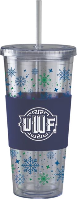 University of West Florida Straw Snowflake Tumbler