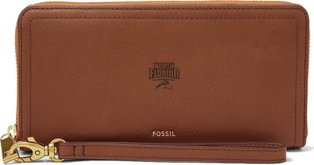 Fossil Leather Logan RFID Zip Around Clutch - Brown - ONLINE ONLY
