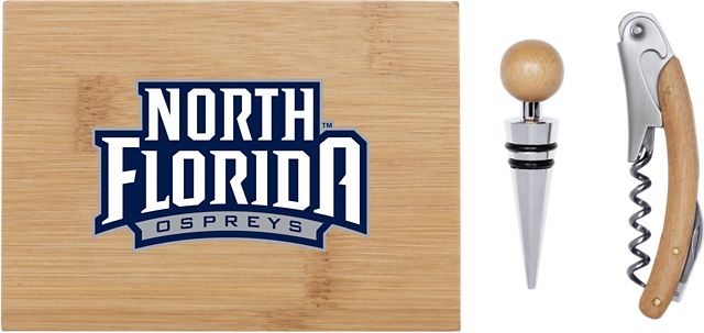 University of North Florida Bamboo Wine Tool Set