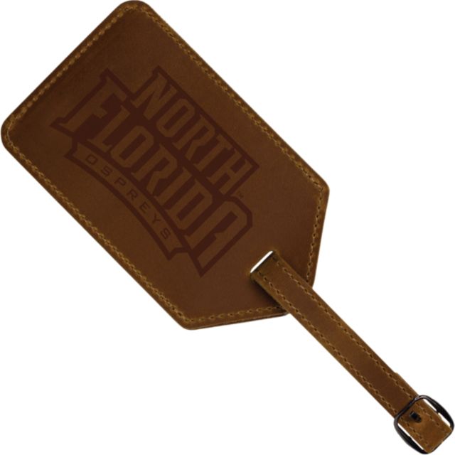 University of North Florida Leather Luggage Tag