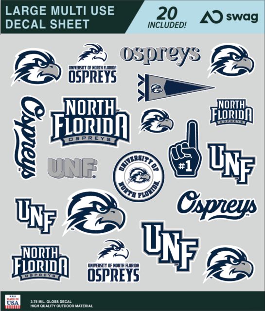 University of North Florida Large Sticker Sheet